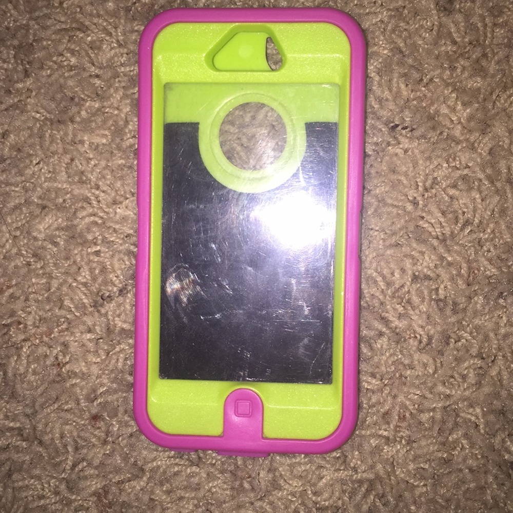 Pink and lime green OtterBox for iPhone 5!